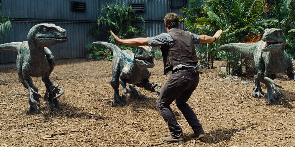 Owen Grady (Chris Pratt) trener dinosaurer i «Jurassic World». Foto: UIP.